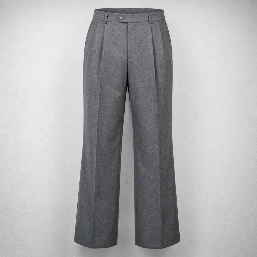 Savile‎ Row Dress Pants Mens 38 Gray Pleated 100% Worsted Wool Made in USA Devon